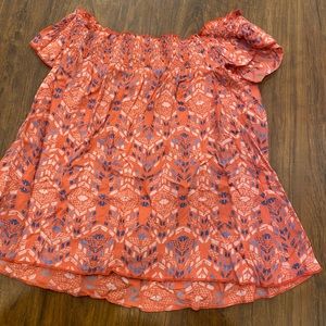 abercrombie kids size medium off the shoulder pink blouse!
